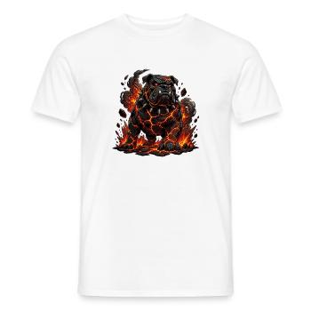 Lava Bulldog with Flame Claws - Men's T-Shirt - white - Front - AI Model Male 178 dark (178cm)