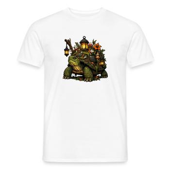Lanterns turtle in the forest garden - Men's T-Shirt - white - Front - AI Model Male 178 dark (178cm)