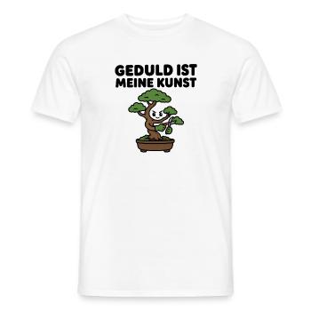 Bonsai-Baum – Geduld ist meine Kunst – Zen Design - Männer T-Shirt - Weiß - Vorne - AI Model Male 178 dark (178cm)