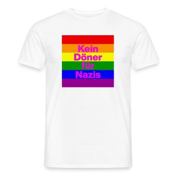 KEIN DÖNER FÜR NAZIS, NIE WIEDER IST JETZT, NO NZS - Männer T-Shirt - Weiß - Vorne - AI Model Male 178 dark (178cm)