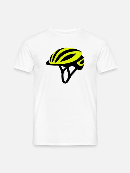 Yellow Bicycle Helmet Graphic - Men's T-Shirt - white