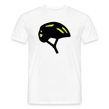 Icône du profil du casque de vélo - T-shirt homme - blanc - Devant - AI Model Male 178 dark (178cm)