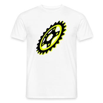 Graphique de plateau de vélo - T-shirt homme - blanc - Devant - AI Model Male 178 dark (178cm)