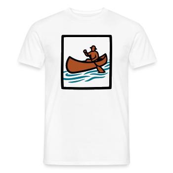 Canoe Paddler Badge Icon - Men's T-Shirt - white - Front - AI Model Male 178 dark (178cm)