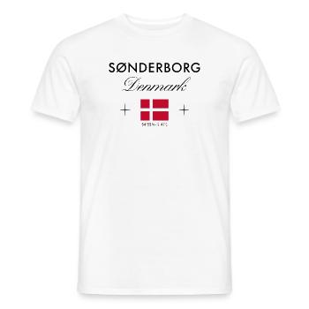 Sonderborg Dänemark Koordinaten Reise Souvenir - Männer T-Shirt - Weiß - Vorne - AI Model Male 178 dark (178cm)
