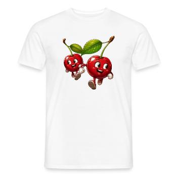 Running cherries - Men's T-Shirt - white - Front - AI Model Male 178 dark (178cm)