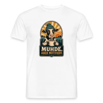 Muhde Aber Motiviert Kuh Shirt - Männer T-Shirt - Weiß - Vorne - AI Model Male 178 dark (178cm)