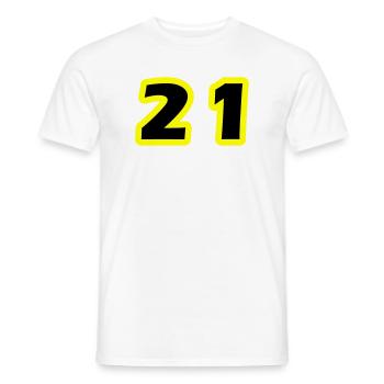 21 Zahl symbol - Männer T-Shirt - Weiß - Vorne - AI Model Male 178 dark (178cm)