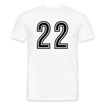 22 Number Symbol - Men's T-Shirt - white - Front - AI Model Male 178 dark (178cm)