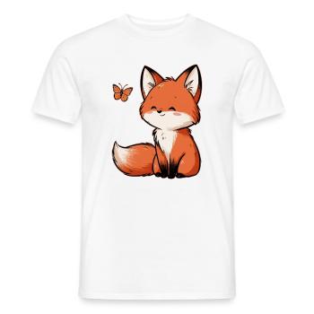 Fox Butterfly - Men's T-Shirt - white - Front - AI Model Male 178 dark (178cm)