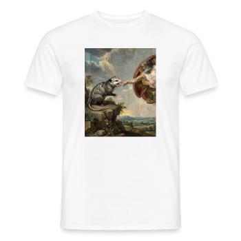 Opossum Beats God's Hand Funny Opossum Meme - Men's T-Shirt - white - Front - AI Model Male 178 dark (178cm)