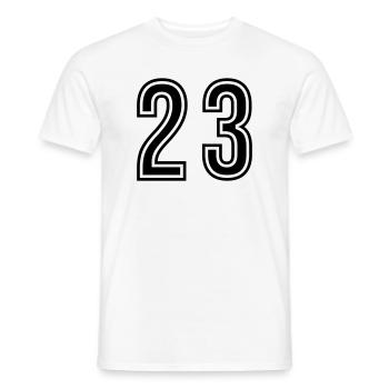 23 Zahl symbol - Männer T-Shirt - Weiß - Vorne - AI Model Male 178 dark (178cm)