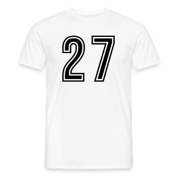27 Number Symbol - Men's T-Shirt - white - Front - AI Model Male 178 dark (178cm)