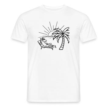 Lustiges Pferd am Strand  - Männer T-Shirt - Weiß - Vorne - AI Model Male 178 dark (178cm)