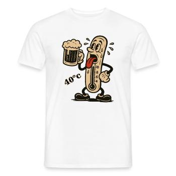 Thermomètre en ébullition et bière - T-shirt homme - blanc - Devant - AI Model Male 178 dark (178cm)