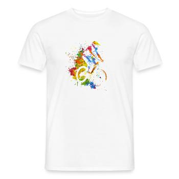 90s Mountain Bike Cyclist - Men's T-Shirt - white - Front - AI Model Male 178 dark (178cm)