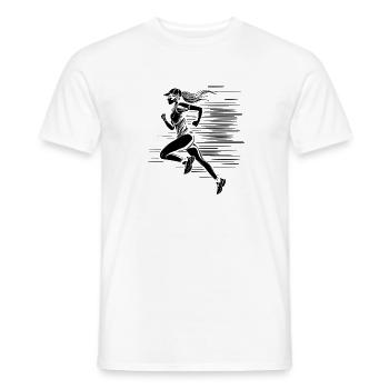 Runner Drawing - Men's T-Shirt - white - Front - AI Model Male 178 dark (178cm)