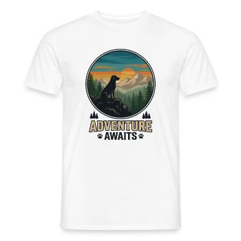 Randonnée - Aventure en plein air - L’aventure attend - T-shirt homme - blanc - Devant - AI Model Male 178 dark (178cm)