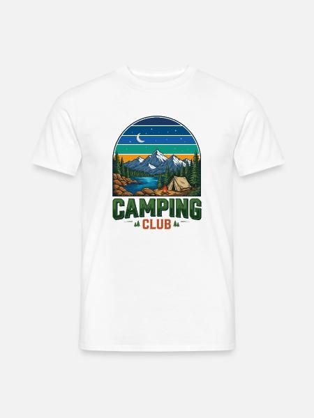 Wandern – Outdoor-Abenteuer – Campingclub - Männer T-Shirt - Weiß
