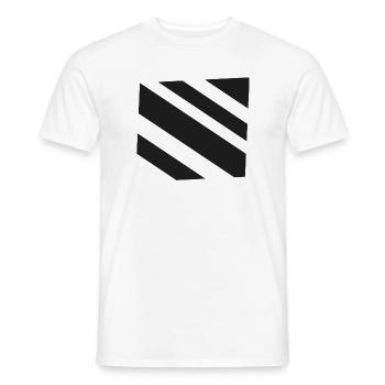 Diagonal Black White Stripe Pattern - Men's T-Shirt - white - Front - AI Model Male 178 dark (178cm)