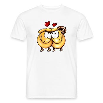 Lotte et Kalle amoureuses - T-shirt homme - blanc - Devant - AI Model Male 178 dark (178cm)