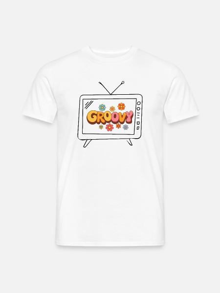 Groovy Floral 70s Bubble Letters - Men's T-Shirt - white