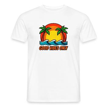 Vibes Palm Sunset - Men's T-Shirt - white - Front - AI Model Male 178 dark (178cm)