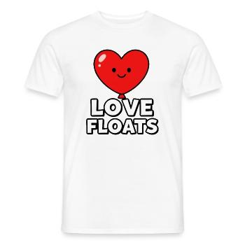Love Floats Heart Mascot Graphic - Men's T-Shirt - white - Front - AI Model Male 178 dark (178cm)