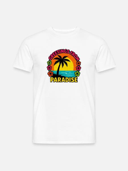 Greetings From Paradise - Men's T-Shirt - white