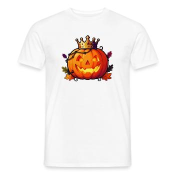 Crowned Pumpkin King - Men's T-Shirt - white - Front - AI Model Male 178 dark (178cm)