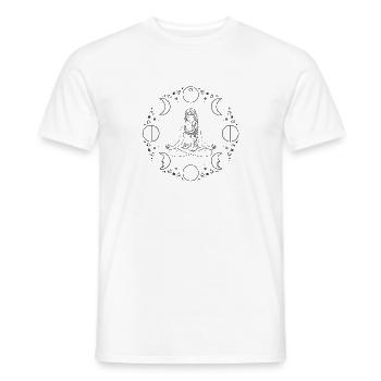 Yoga Moon Phases - Boho Meditation Celestial Lotus - Men's T-Shirt - white - Front - AI Model Male 178 dark (178cm)