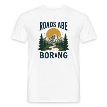 Trail Running - Roads Are Boring - Men's T-Shirt - white - Front - AI Model Male 178 dark (178cm)