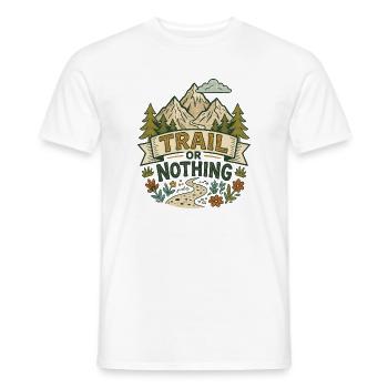 Wandern – Outdoor-Abenteuer – Weg oder nichts - Männer T-Shirt - Weiß - Vorne - AI Model Male 178 dark (178cm)