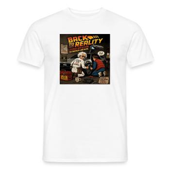 Retrozeit Mechaniker Zeitreise - Männer T-Shirt - Weiß - Vorne - AI Model Male 178 dark (178cm)