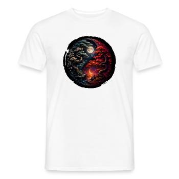 Bonsaï Yin-Yang Plant d’arbre japonais - T-shirt homme - blanc - Devant - AI Model Male 178 dark (178cm)