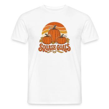 Squash Goals Autumn Pumpkin Trio - T-shirt homme - blanc - Devant - AI Model Male 178 dark (178cm)