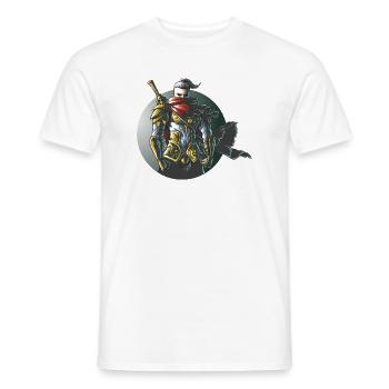 Conception de jeux Warrior Ninja Samurai - T-shirt homme - blanc - Devant - AI Model Male 178 dark (178cm)