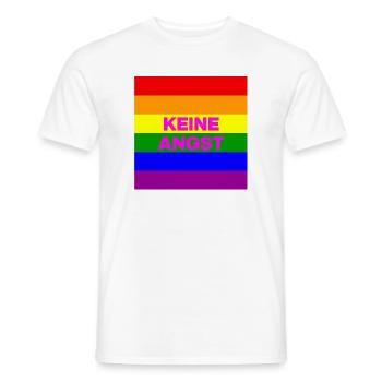 KEINE ANGST VOR FASCHISTEN, NO NZS, NIE WIEDER - Männer T-Shirt - Weiß - Vorne - AI Model Male 178 dark (178cm)