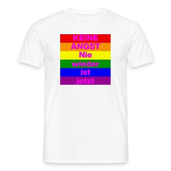 KEINE ANGST NIE WIEDER IST JETZT,  NO NZS, NO AFD - Männer T-Shirt - Weiß - Vorne - AI Model Male 178 dark (178cm)