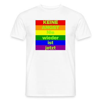 KEINE ANGST NIE WIEDER IST JETZT,  NO NZS, NO AFD - Männer T-Shirt - Weiß - Vorne - AI Model Male 178 dark (178cm)