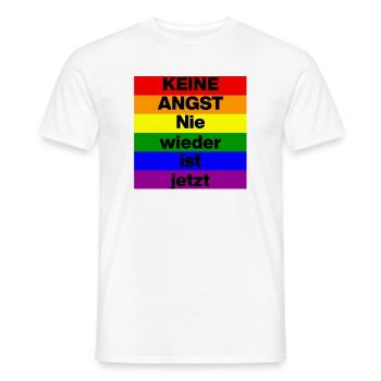 KEINE ANGST NIE WIEDER IST JETZT,  NO NZS, NO AFD - Männer T-Shirt - Weiß - Vorne - AI Model Male 178 dark (178cm)