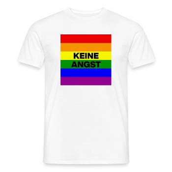 KEINE ANGST VOR FASCHISTEN, NO NZS, NIE WIEDER - Männer T-Shirt - Weiß - Vorne - AI Model Male 178 dark (178cm)