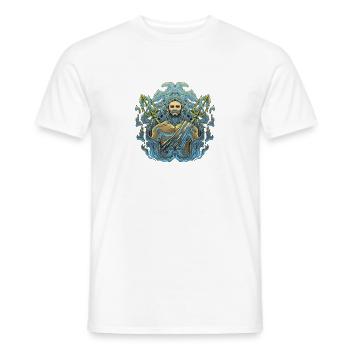 Dessin du trident du dieu de la mer Poséidon - T-shirt homme - blanc - Devant - AI Model Male 178 dark (178cm)