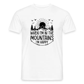 Als ik in de bergen ben, ben ik blij - Outdoor Hiki - Heren T-shirt - wit - Voor - AI Model Male 178 dark (178cm)