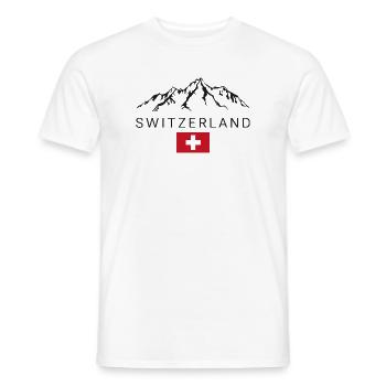 T-shirt Suisse Montagne Drapeau Alpes - T-shirt homme - blanc - Devant - AI Model Male 178 dark (178cm)
