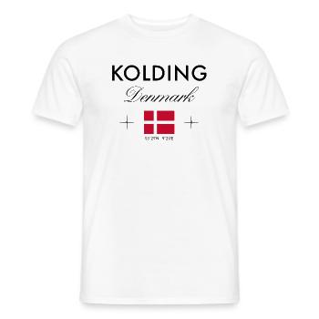 Kolding, Danemark, coordonnées, voyage, souvenir - T-shirt homme - blanc - Devant - AI Model Male 178 dark (178cm)