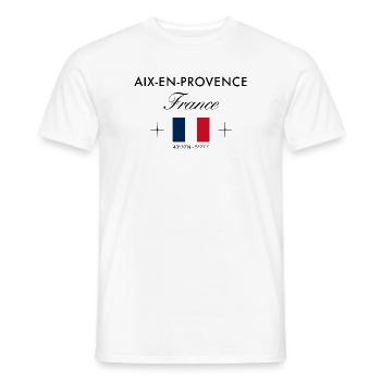 Aix en Provence Frankreich Koordinaten Reise - Männer T-Shirt - Weiß - Vorne - AI Model Male 178 dark (178cm)