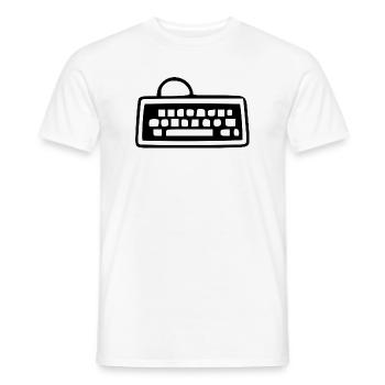 Écran d’ordinateur rétro Blanc vintage 80s 90s J - T-shirt homme - blanc - Devant - AI Model Male 178 dark (178cm)