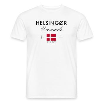 Helsingør Dänemark Koordinaten Reise Souvenir - Männer T-Shirt - Weiß - Vorne - AI Model Male 178 dark (178cm)