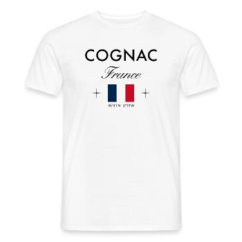 Cognac Frankreich Koordinaten Reise Souvenir - Männer T-Shirt - Weiß - Vorne - AI Model Male 178 dark (178cm)
